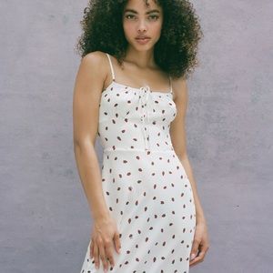 REALISATION PAR Alba dress in white strawberry
